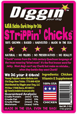 Diggin' Your Dog Recalls Some Strippin' Chicks Jerky Treats