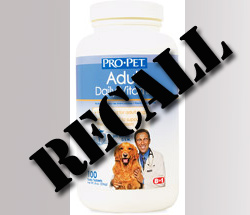United Pet Group Voluntarily Recalls Pro-Pet Adult Daily Vitamin Supplement For Dogs