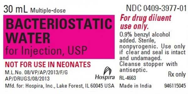 Hospira recalls bacteriostatic water for injection