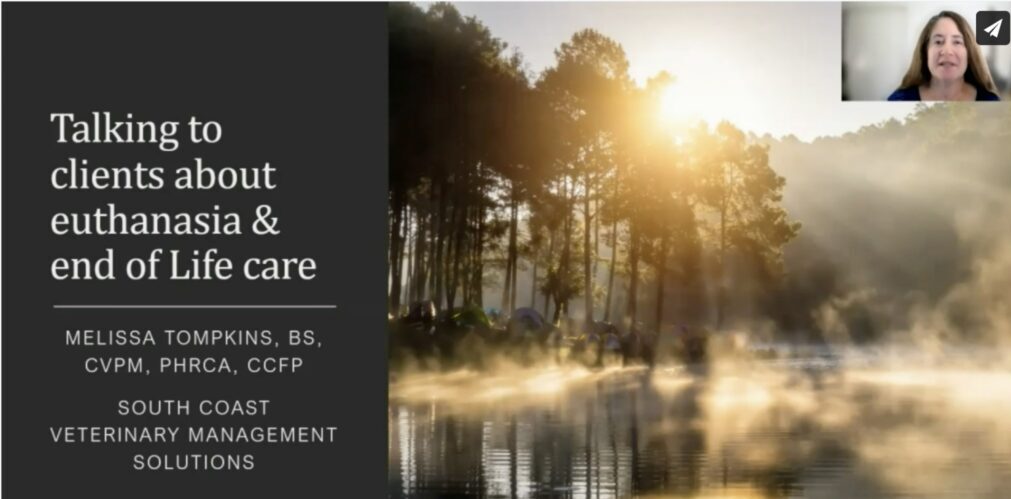 Talking to clients about the most important appointment, the euthanasia appointment