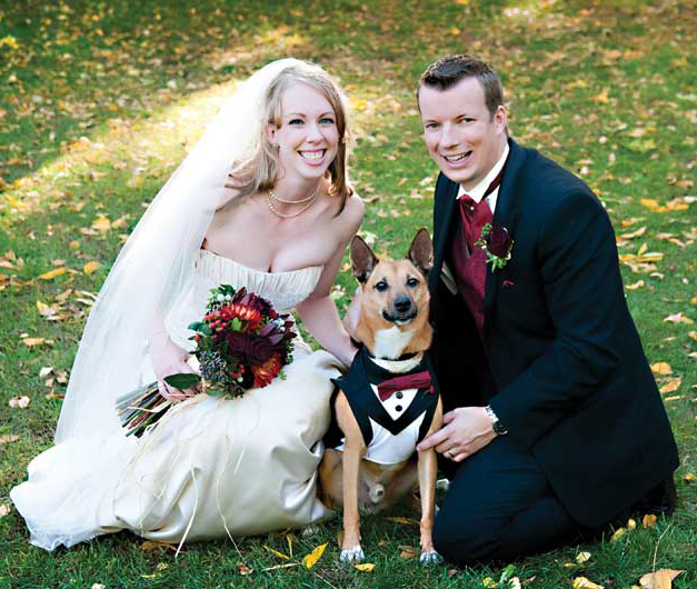 After meeting on their first day of veterinary school in 2005, Emma and Rob wed in 2011 (also pictured is the handsome Kajun, who has since crossed the Rainbow Bridge).