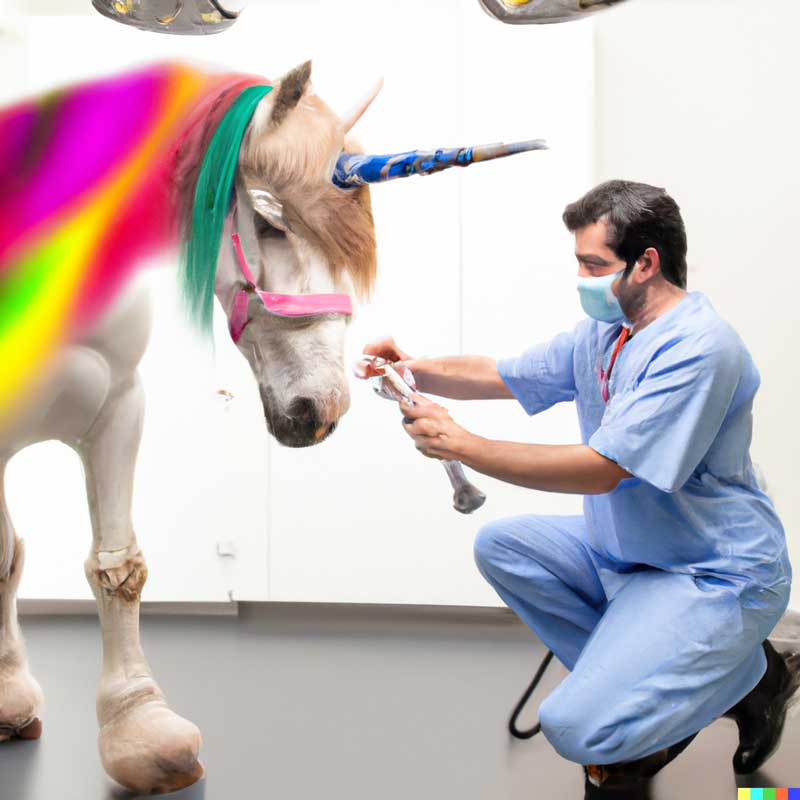 Sedation and patience key to treating unicorns