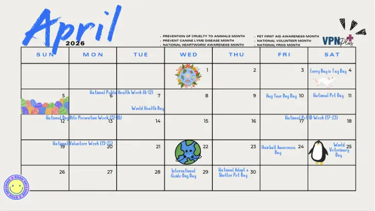 April pet- and vet-related holidays