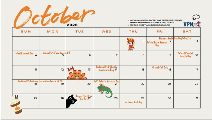 October pet- and vet-related holidays