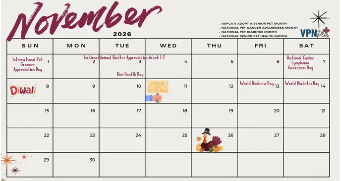 November pet- and vet-related Hollidays